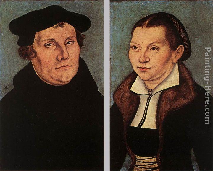 Lucas Cranach the Elder Portraits of Martin Luther and Catherine Bore